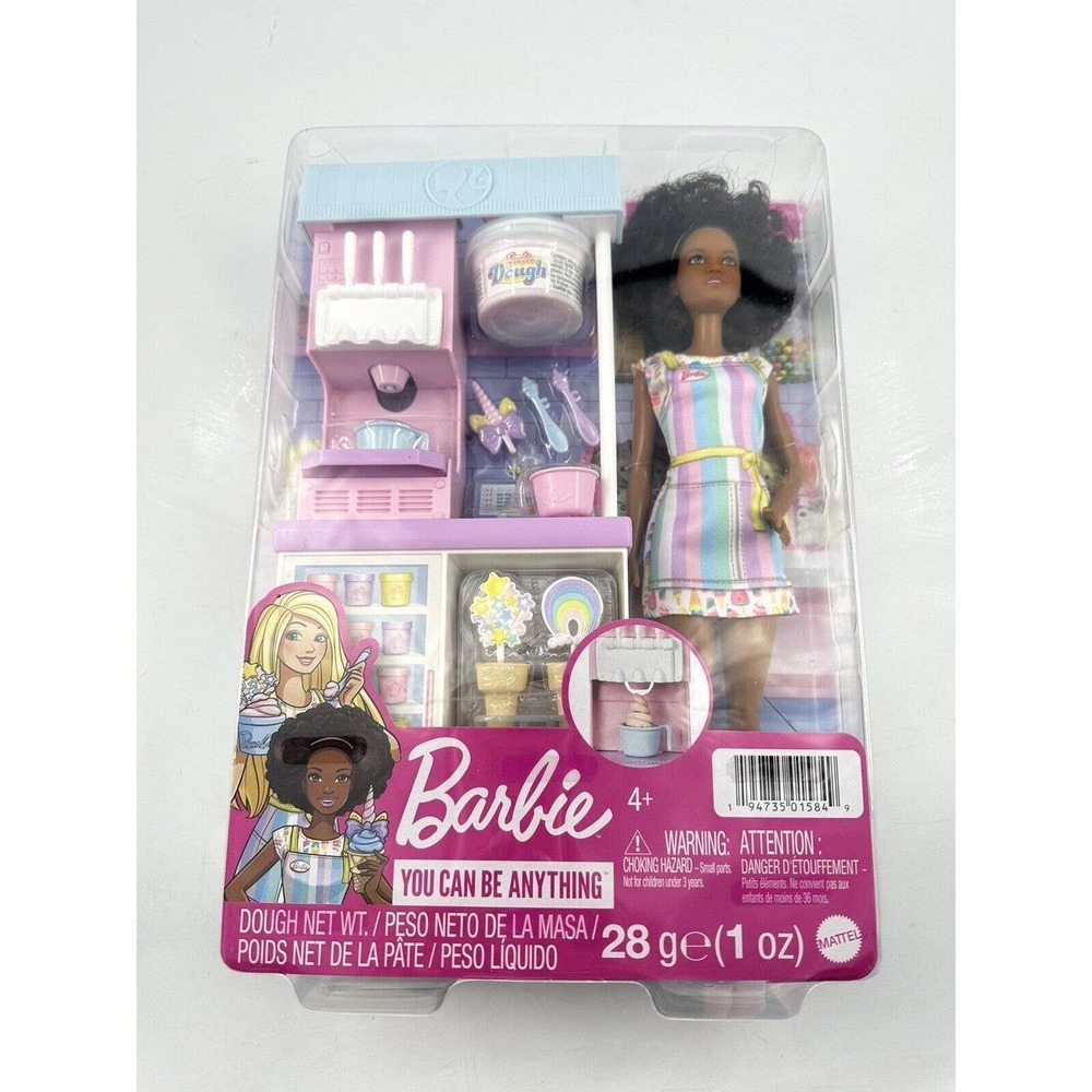 Barbie Ice Cream Shop Playset with 12 inches Brunette Doll